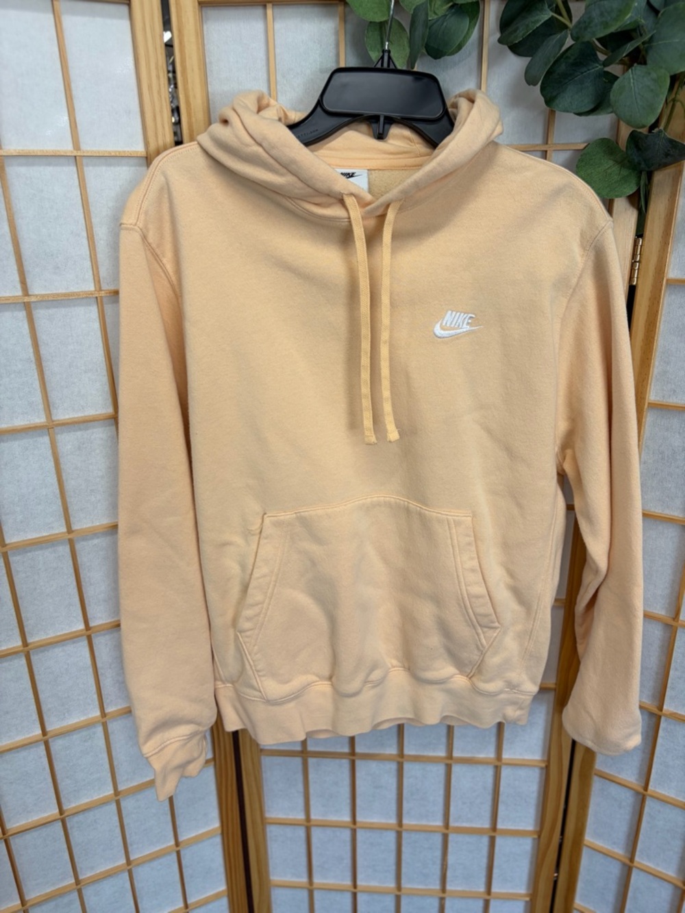 Nike Peach-Beige Hooded Pullover Sweatshirt
